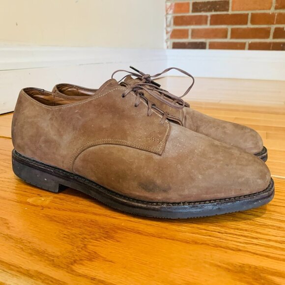 Allen Edmonds Corporate Casuals Khaki Suede Oxford Shoes Size 8.5 - Picture 9 of 13